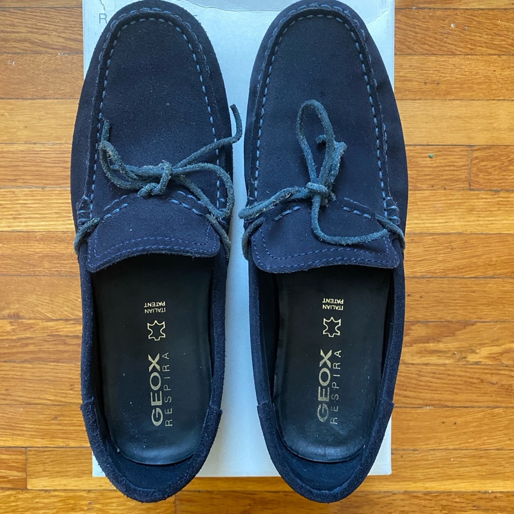 Geox Men's Navy Suede Loafers Size 8